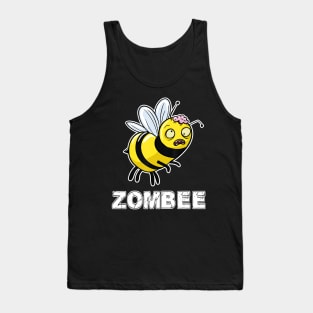 Funny Zombee Pun Gift Halloween Zombie Bee Tank Top